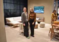 The ladies at Ethnicraft: Florence and Clara. The Belgian brand started with solid wood furniture and expanded over the years. In 2020 they also launched an outdoor collection, showcased at the fair.